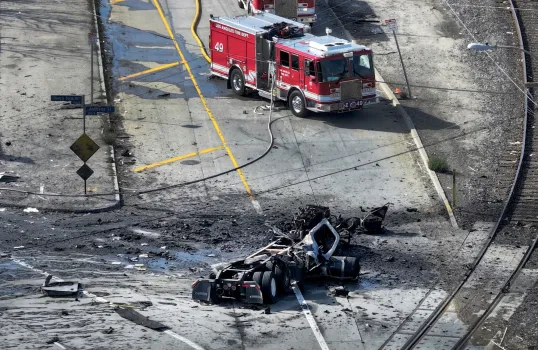 A truck explosion in Los Angeles